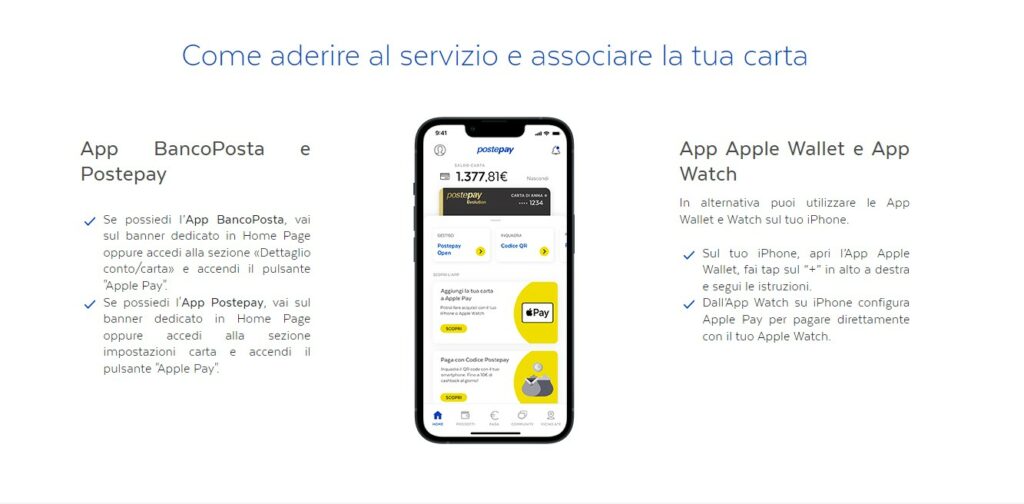 Apple Pay e Poste Pay