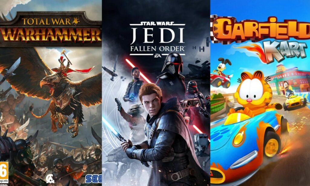 total war warhammer star wars jedi fallen order garfield kart locandine giochi gratis gennaio