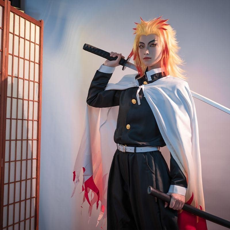 demon slayer rengoku kyoujurou male uniform cosplay costume0 2 min