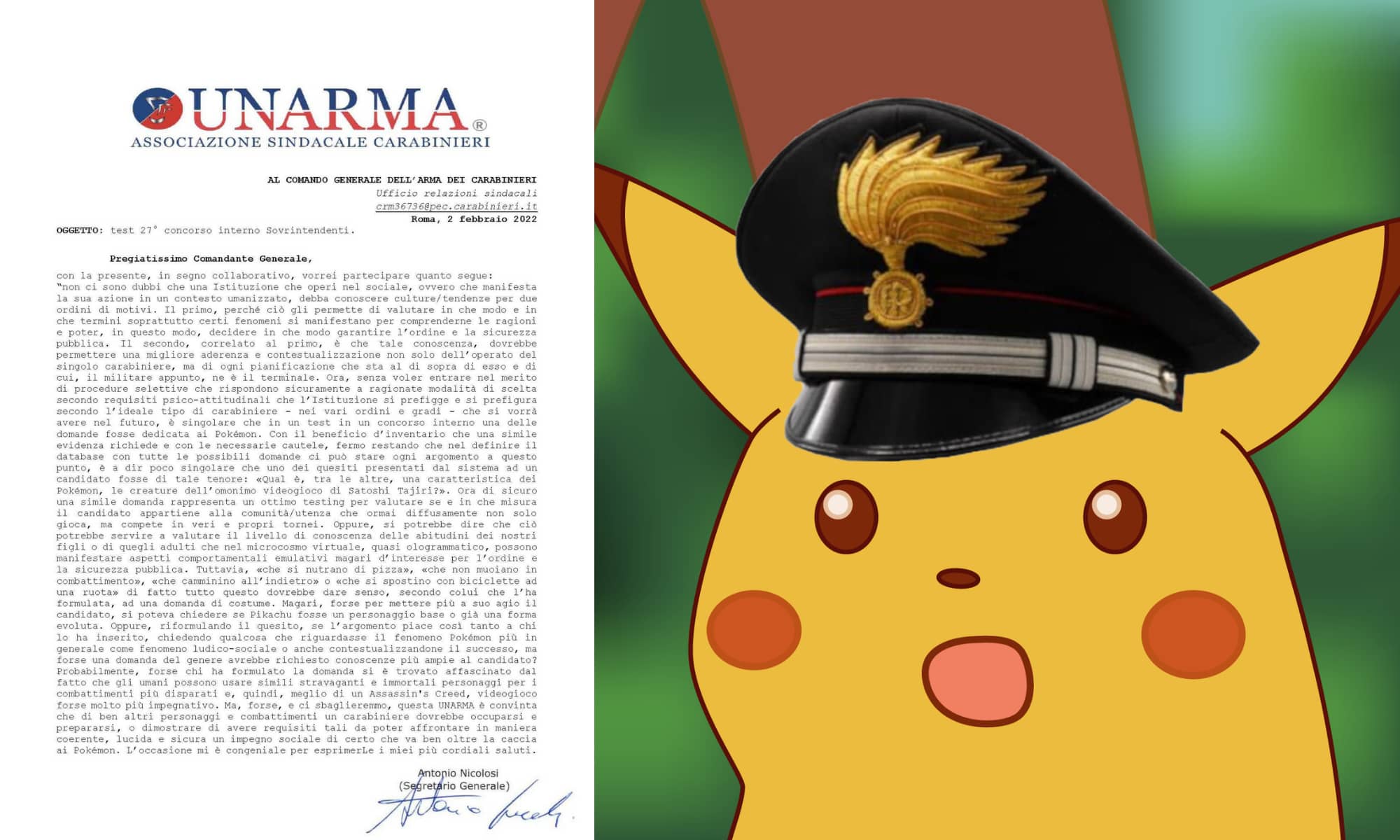 pokemon carabinieri unarma