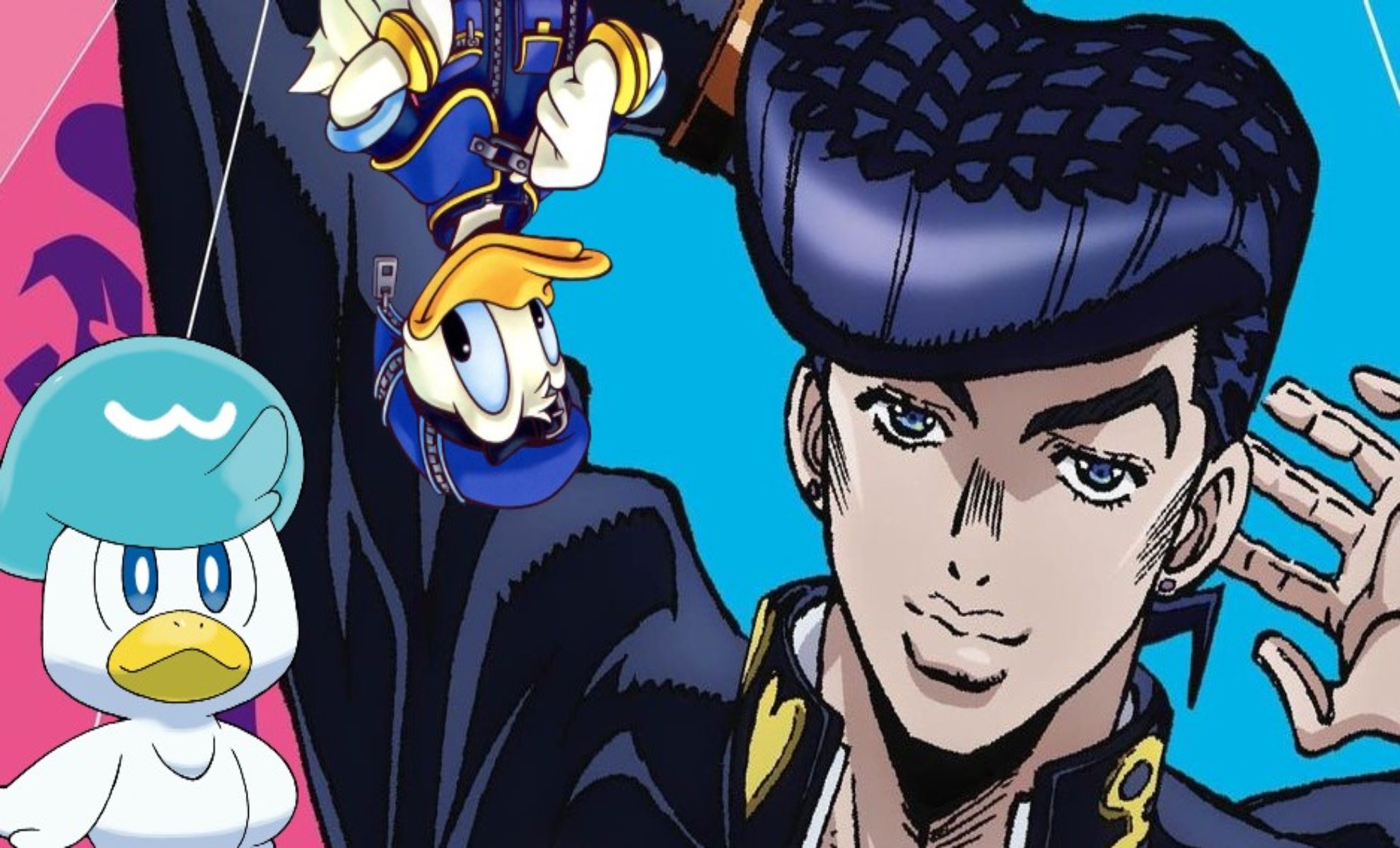 higashikata josuke and quaxly (pokemon and 2 more) drawn by