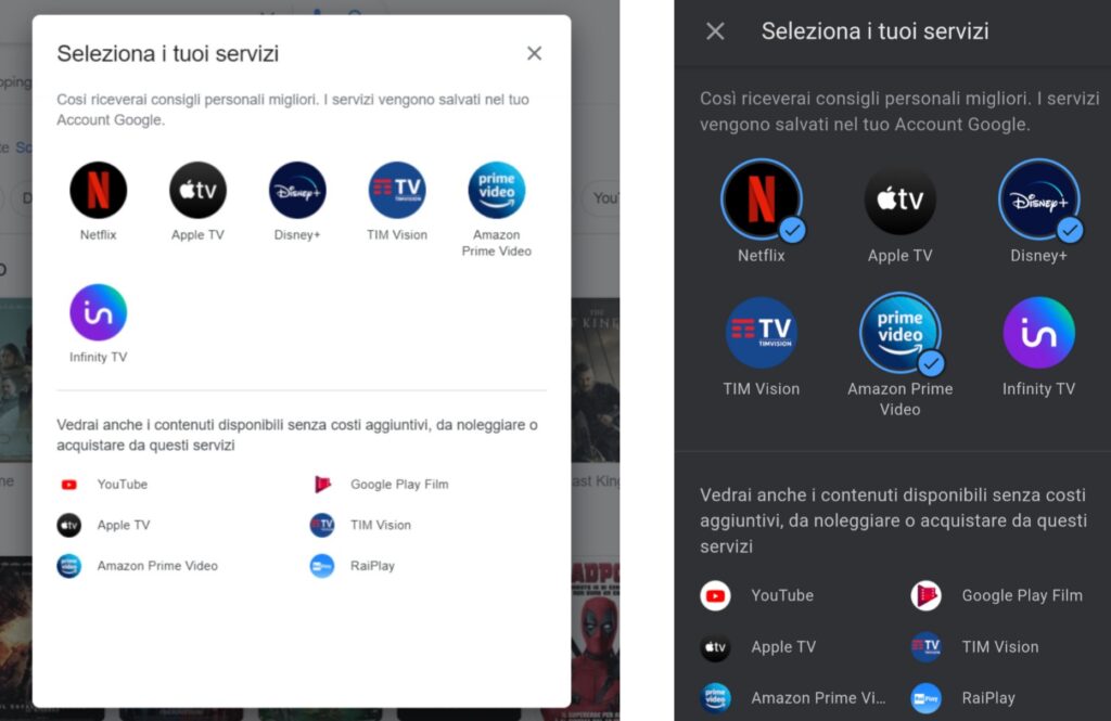 Google servizi streaming