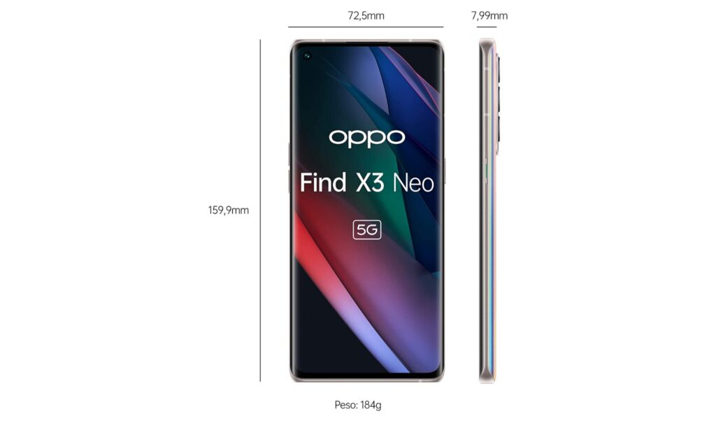 Oppo Find X3 Neo dimensioni