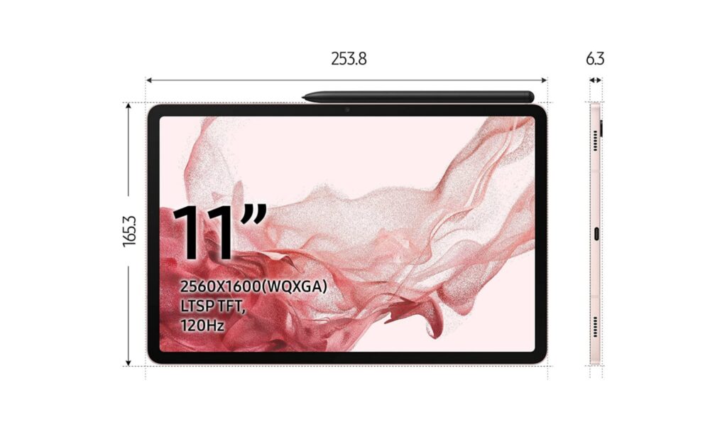 Samsung Galaxy Tab S8 Schermo