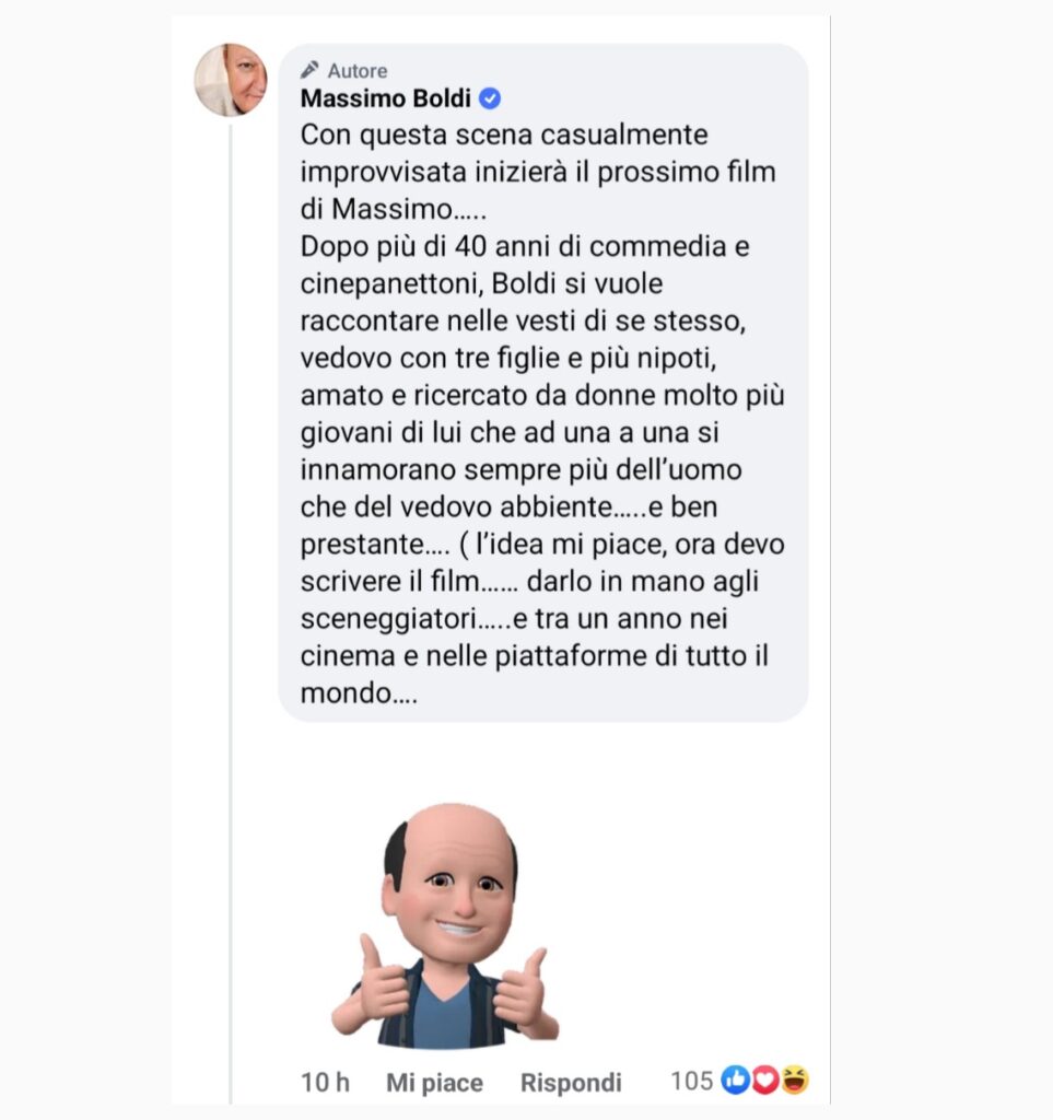 Massimo Boldi commento Facebook