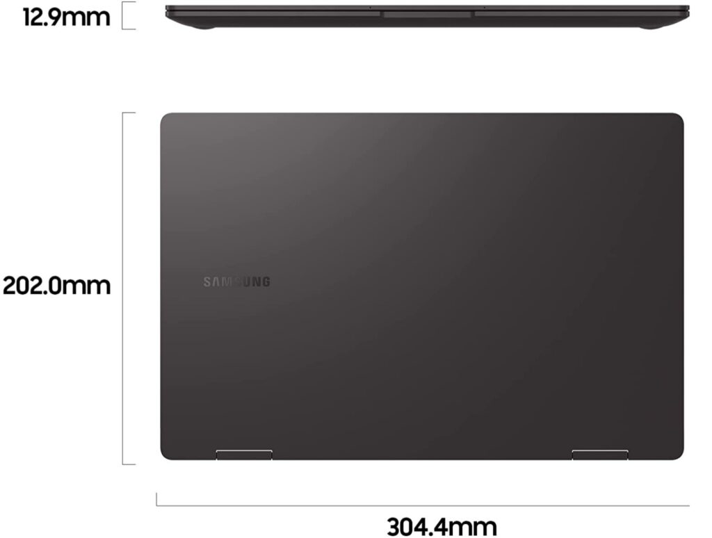 samsung galaxy book2 360 dimensioni