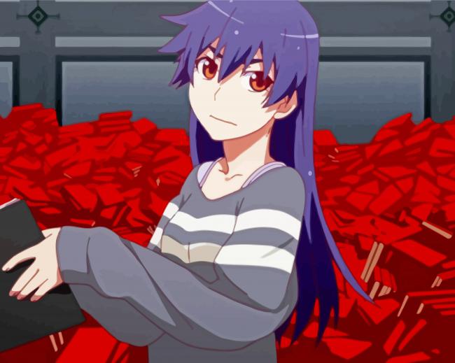 Suruga Kanbaru from monogatari anime paint by numbers