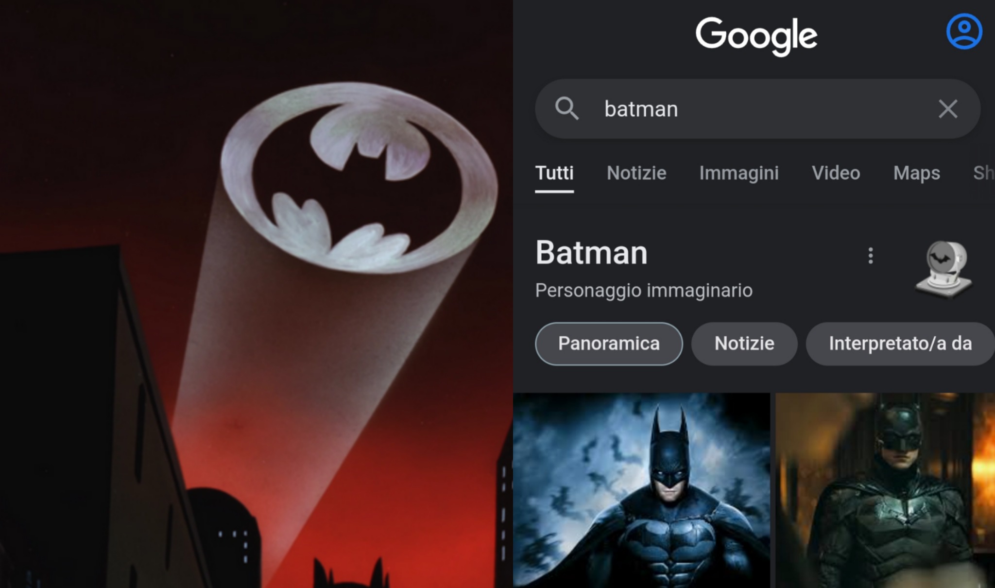 Batman Bat-segnale Google