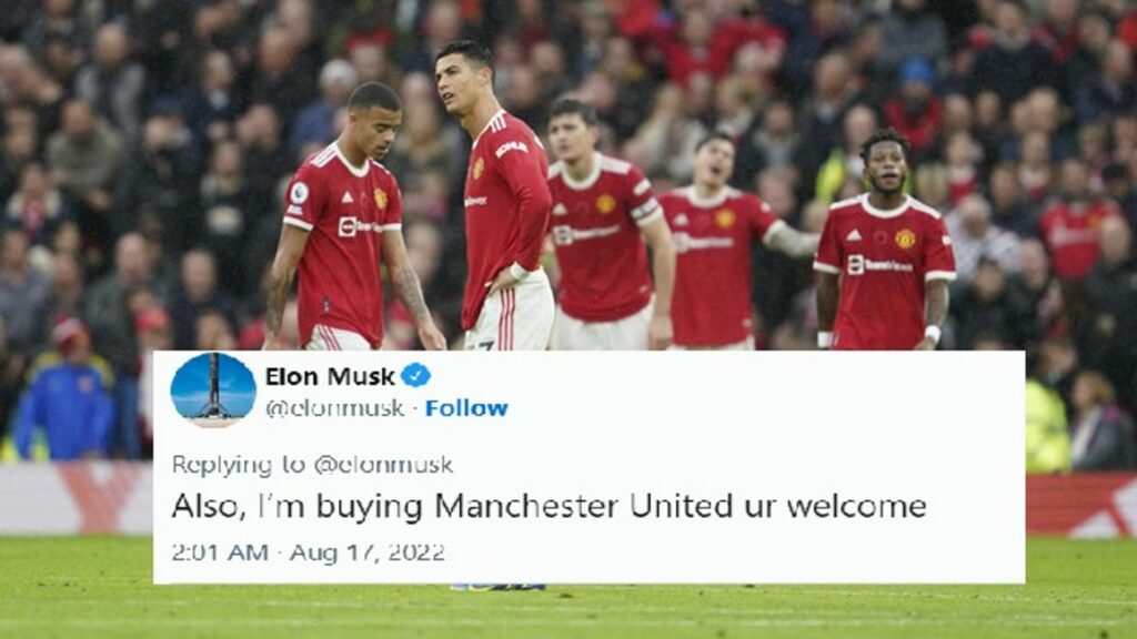 manchester united cristiano ronaldo elon musk calcio tesla