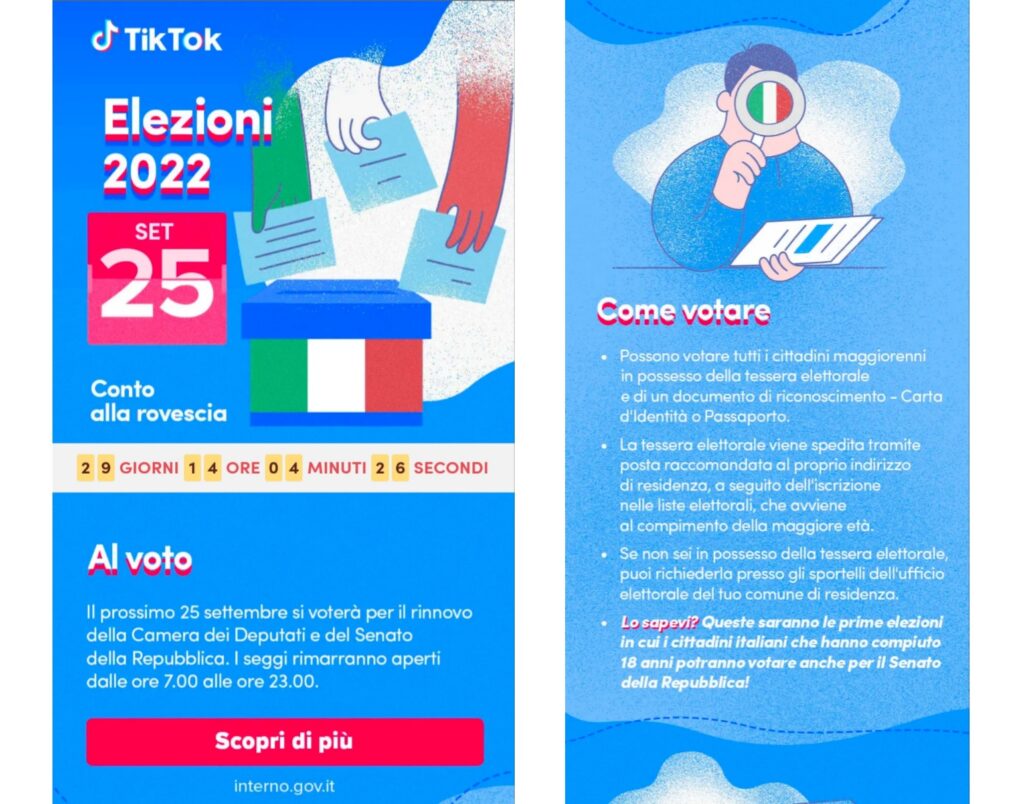 TikTok Centro Elezioni