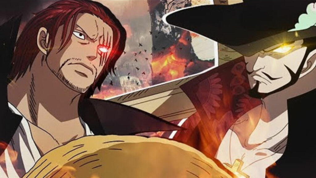 one piece shanks mihawk