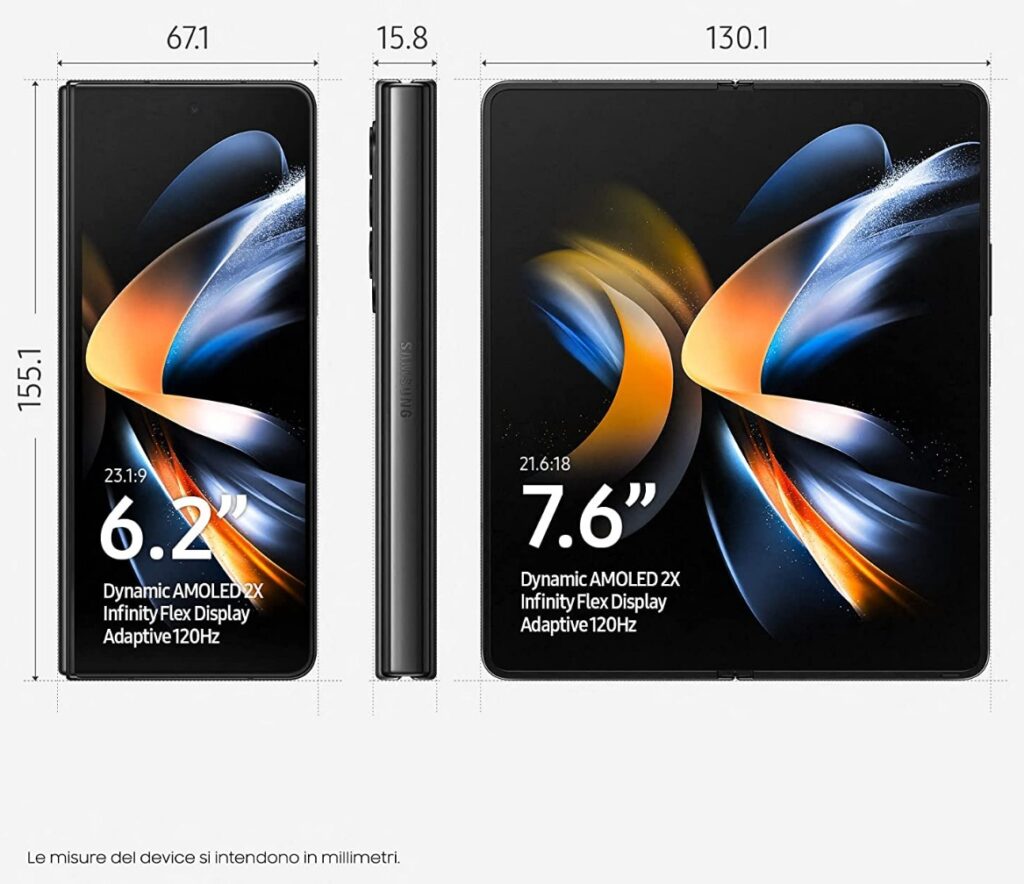 Samsung Galaxy Fold4 dimensioni