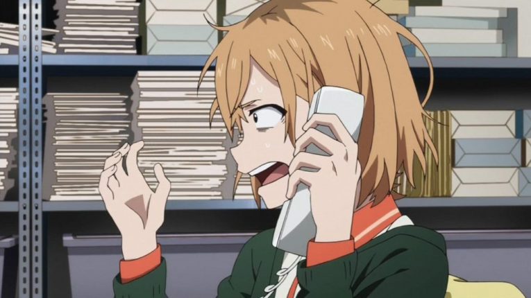 shirobako anime girl stressed