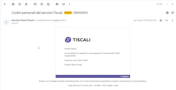 Tiscali password chiaro