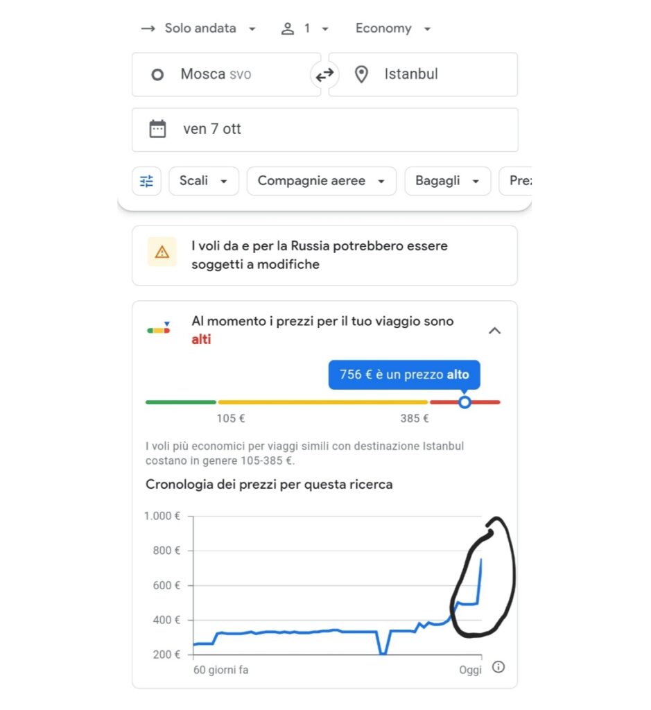 Google Voli Mosca-Instanbul