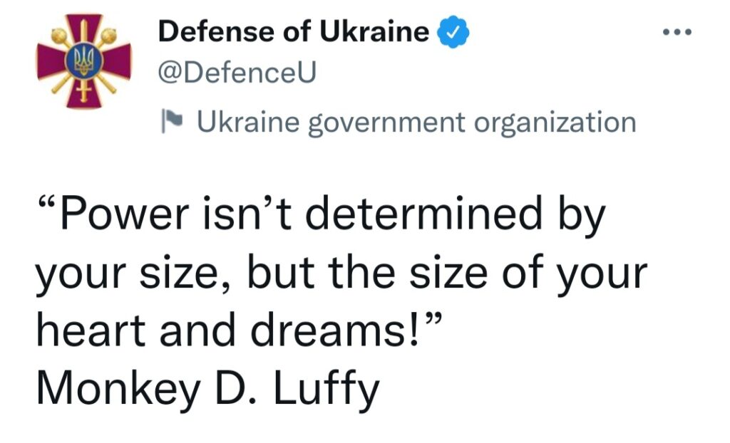 Ucrain con citazione di One Piece