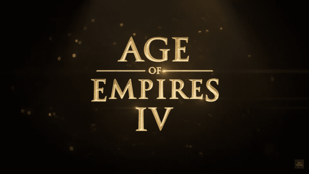 Age of Empires 4 scritta oro sfondo nero