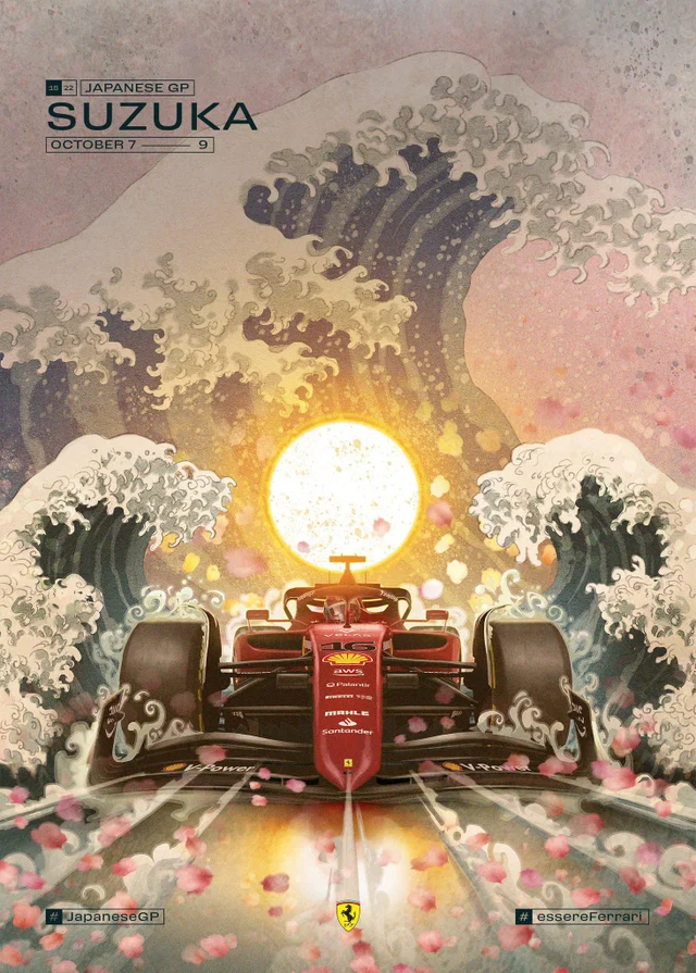 ferrari japanese gp poster 2022 1463x2047 by paolo barbieri v0 rzwilplexyr91 1