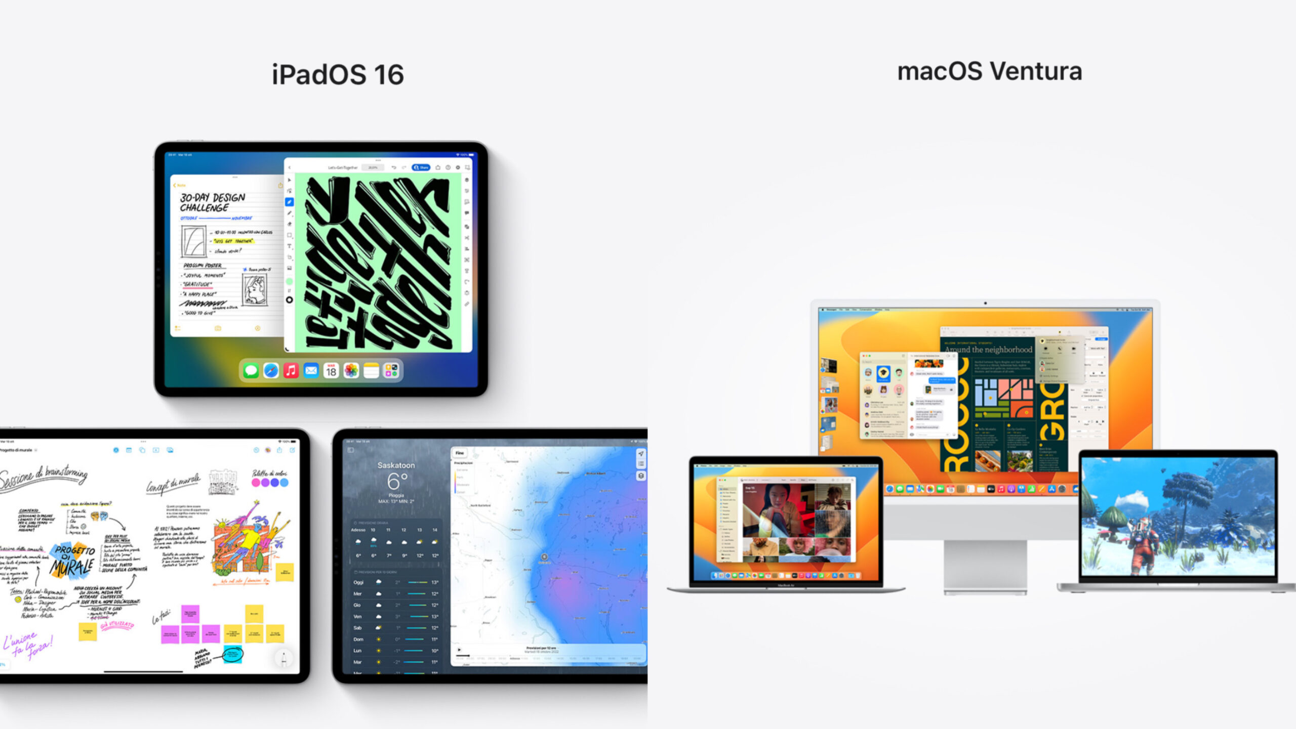 iPadOS 16 e MacOS Ventura arrivano con iOS 16.1