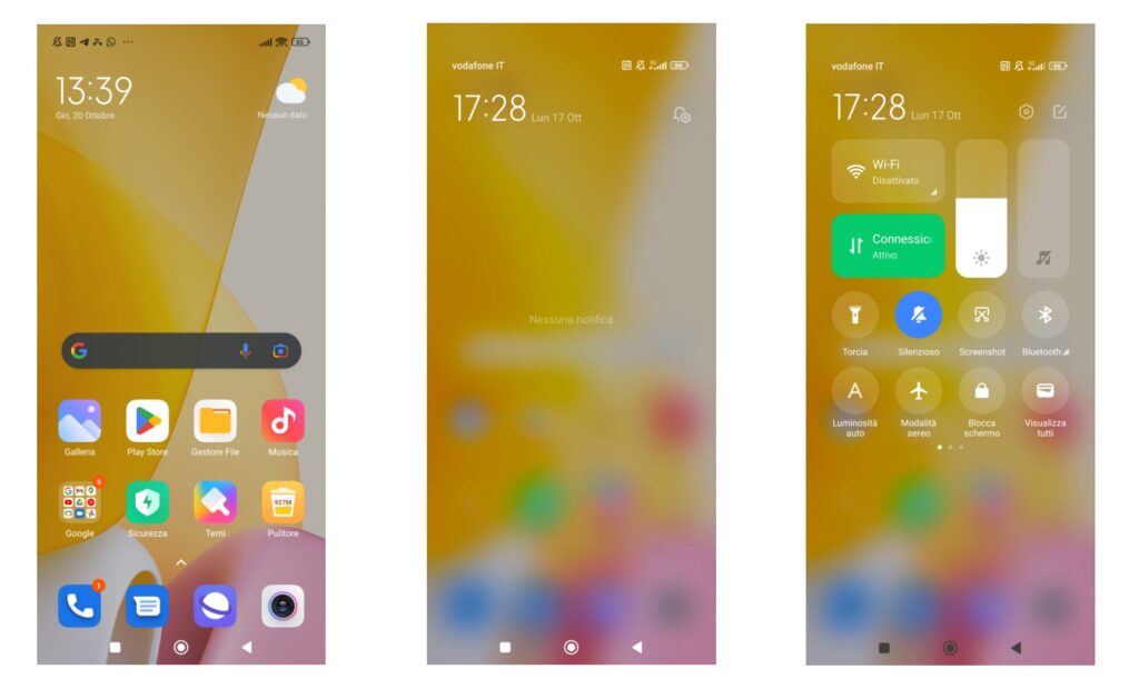 Xiaomi 12 Lite home e pannello notifiche