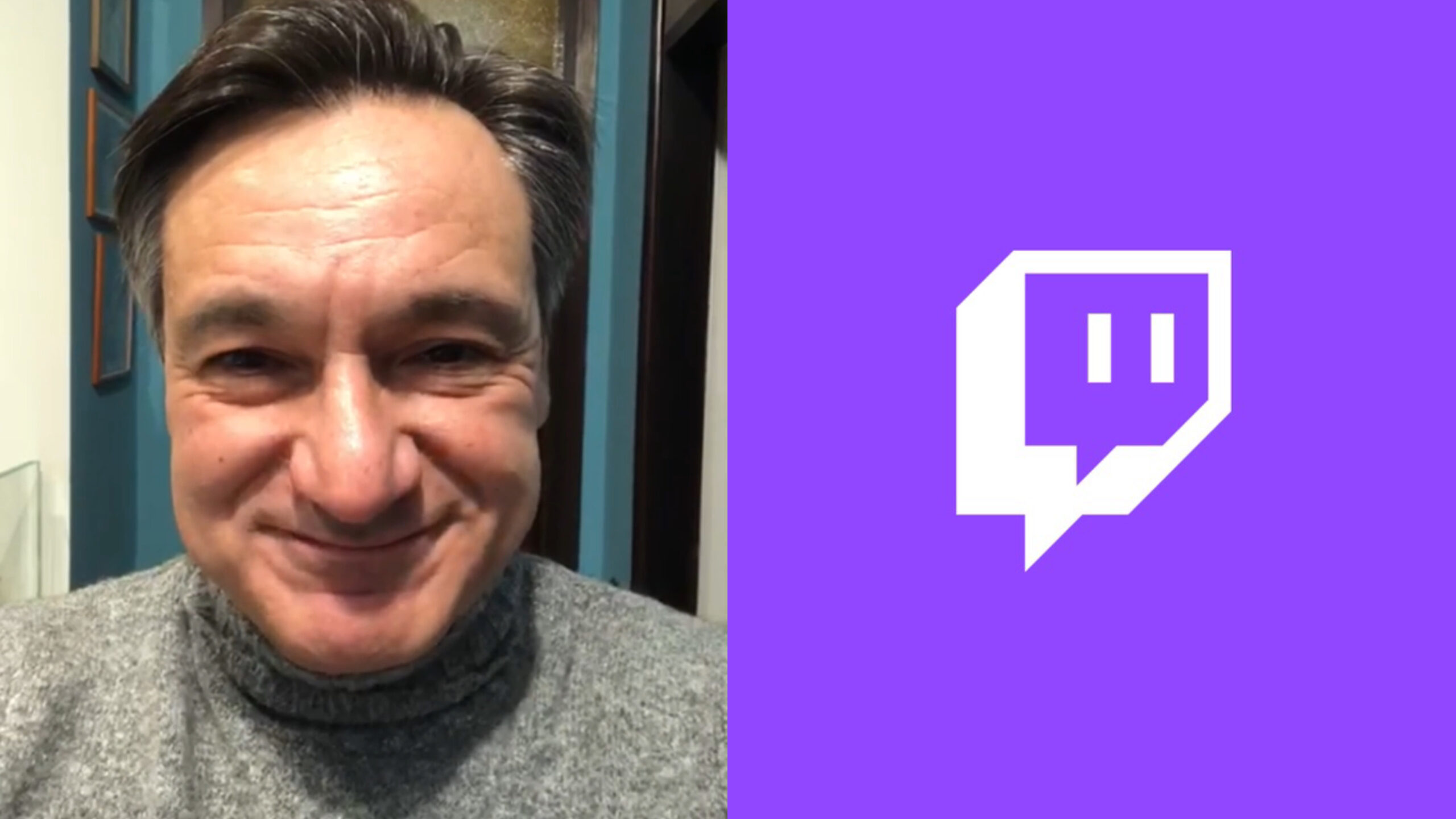 Fabio Caressa e logo Twitch