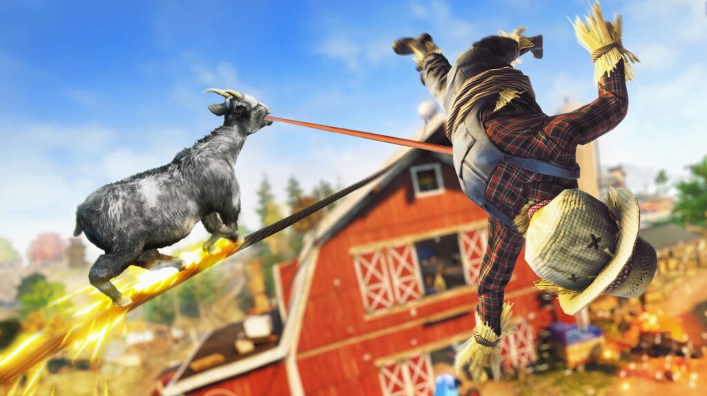 goat simulator 3 scena di gioco