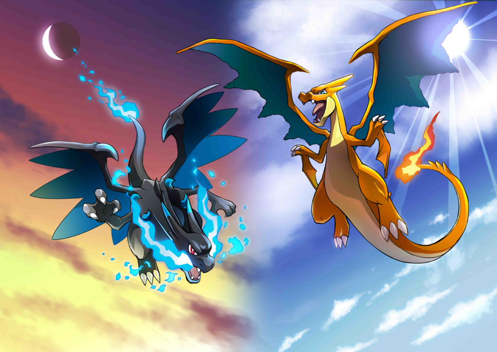 1200px Mega Charizard X Mega Charizard Y artwork 1