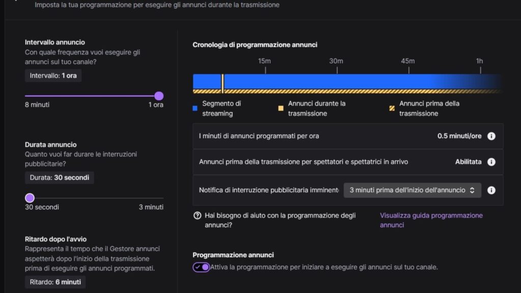 Gestore Annunci Twitch