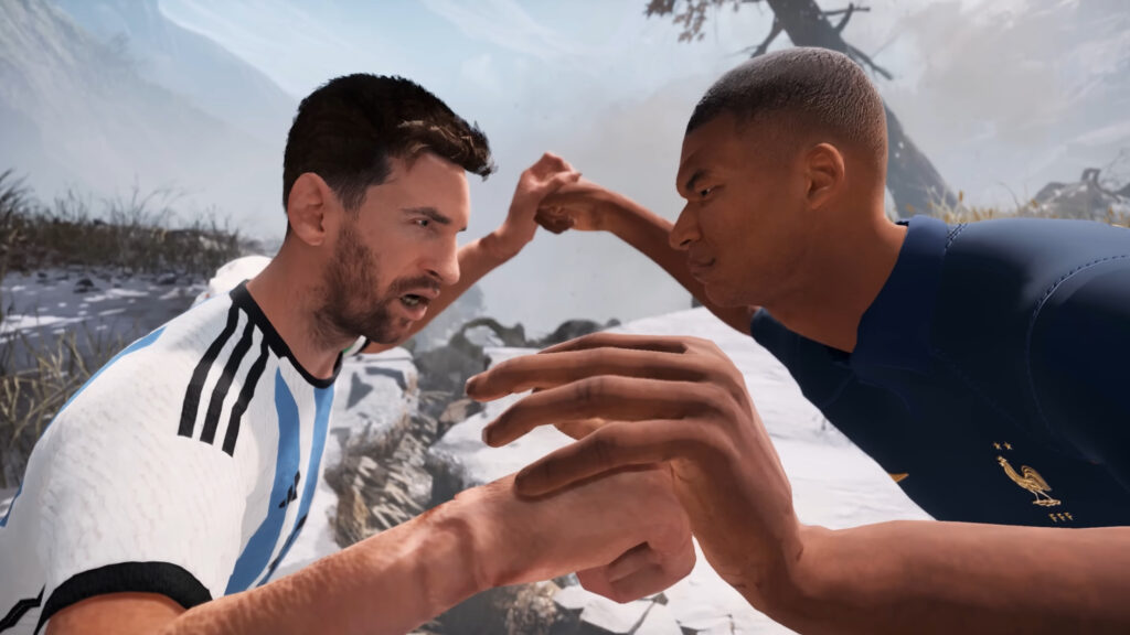 messi mbappe god of war