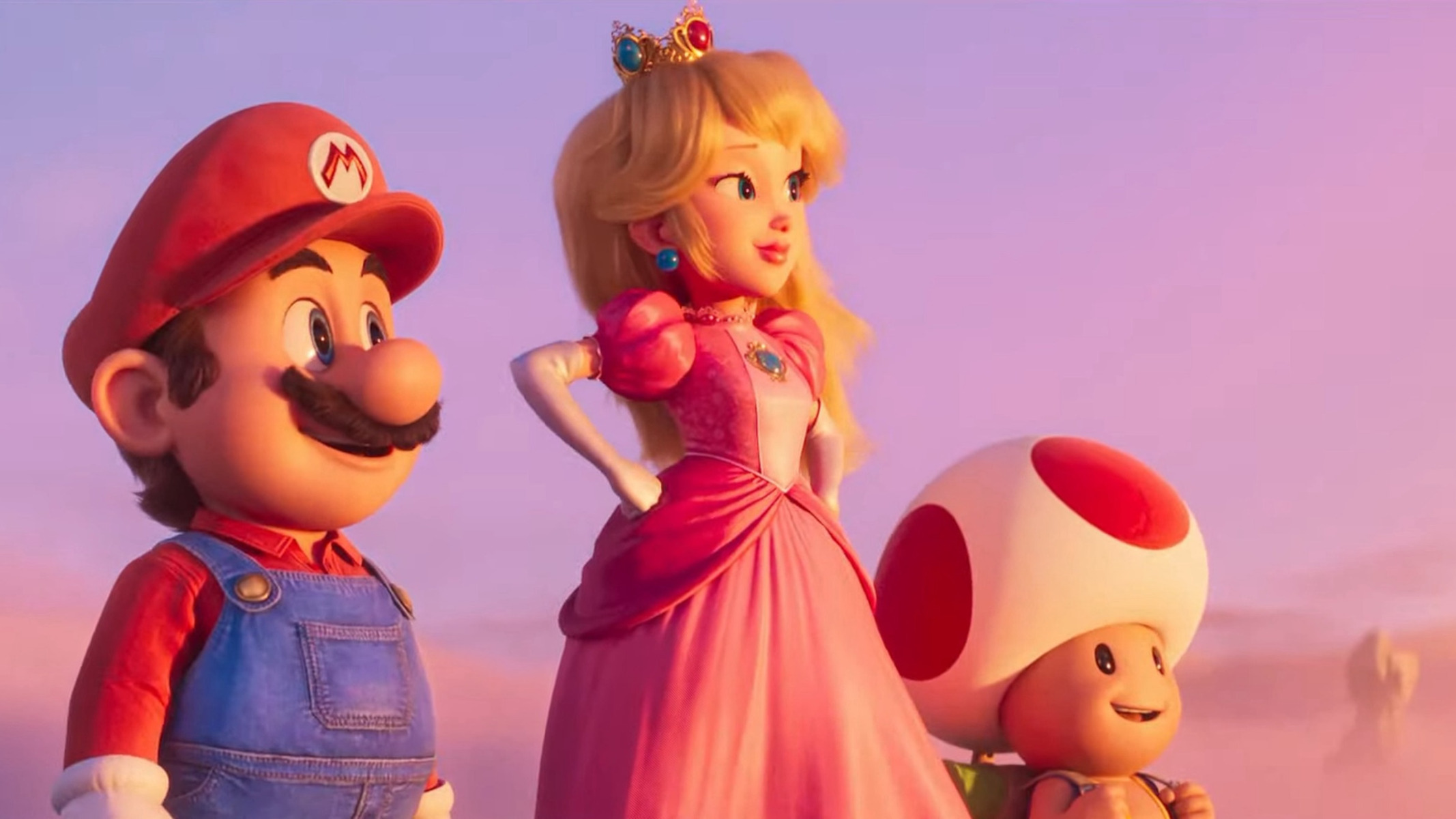 Mario, Peach e Toad nel film The Super Mario Bros. Movie