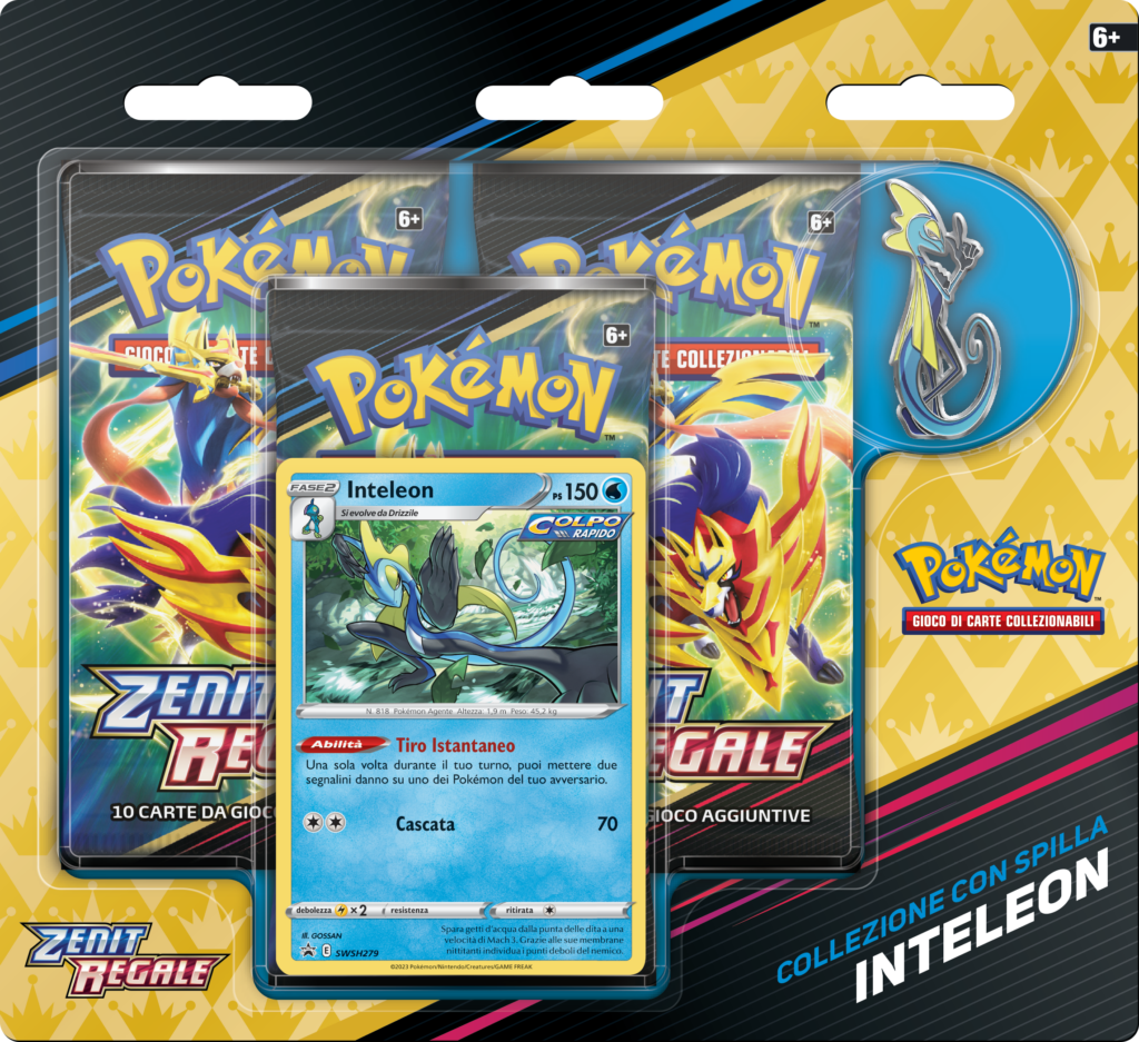 Pokemon TCG Sword Shield—Crown Zenith Pin Collection Inteleon IT