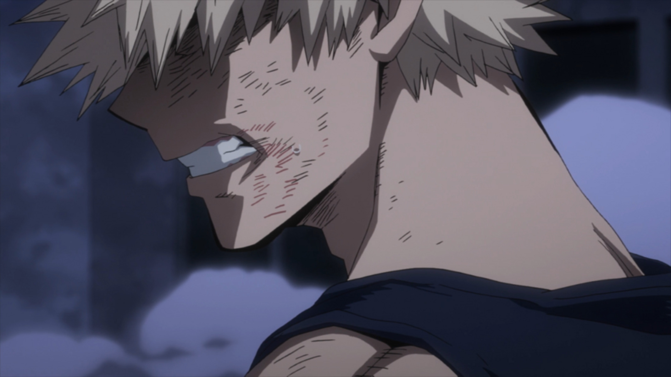 Katsuki Bakugo listens to All Might 1