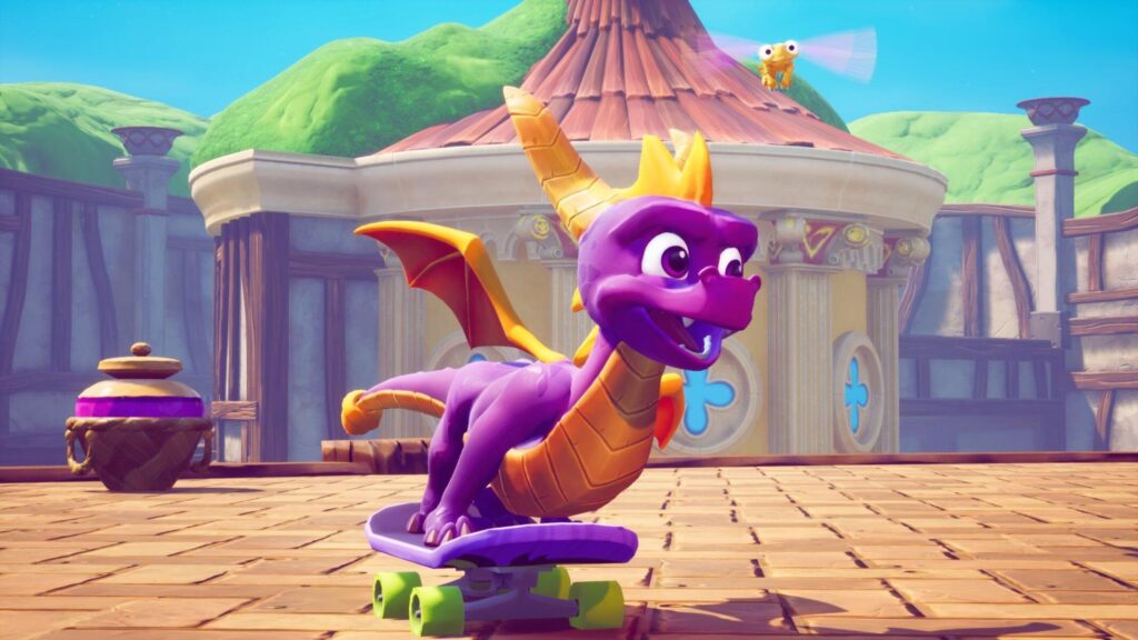 il draghetto Spyro in una sezione di gameplay tratta dal remake del terzo capitolo