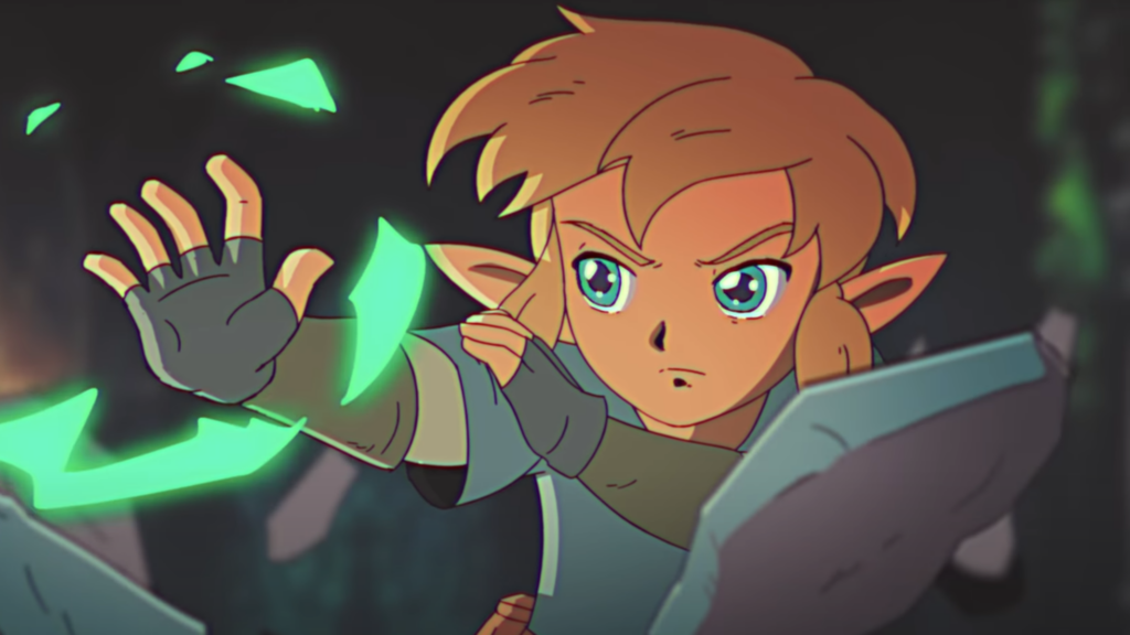 Una scena del trailer in stile anime di The Legend of Zelda: Tears of the Kingdom per GameBoy