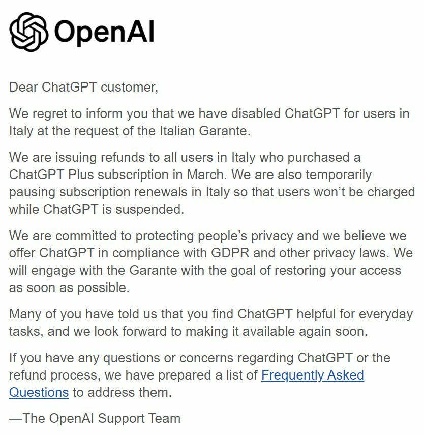 openai chatgpt italia 01 04 2023