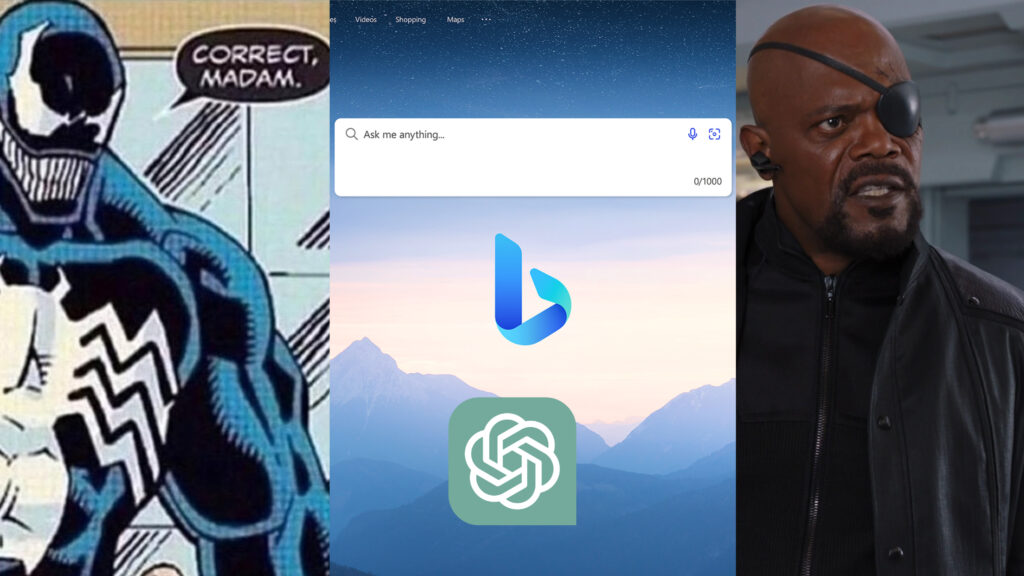 Microsoft Bing Chat e ChatGPT, Venom e Nick Fury