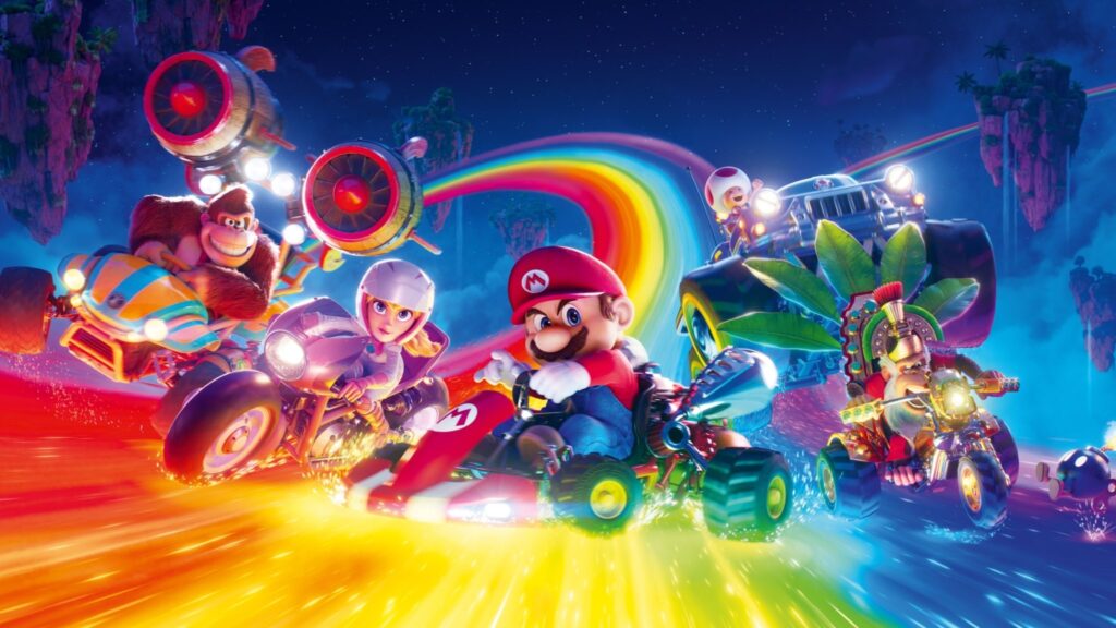 La scena della pista arcobaleno è tra le più iconiche del film di Super Mario