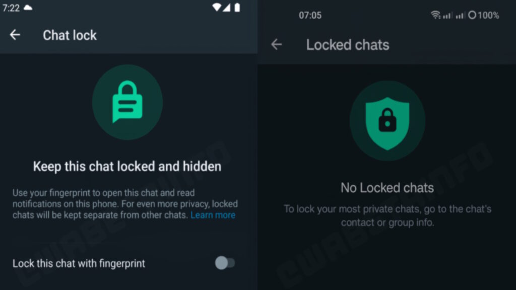 WhatsApp Blocco Chat con Impronta Digitale