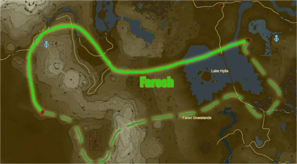 mappa del percorso di Firdra