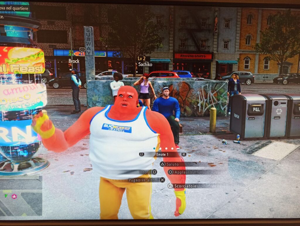 Street Fighter 6 Gabibbo in piazza a Metro City World Tour