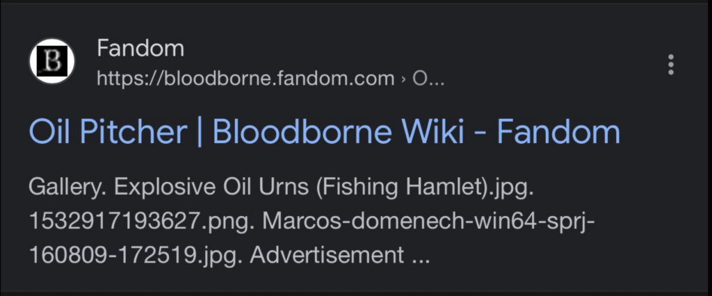 Bloodborne su PC: screen del nome del file sulla wiki di Fandom