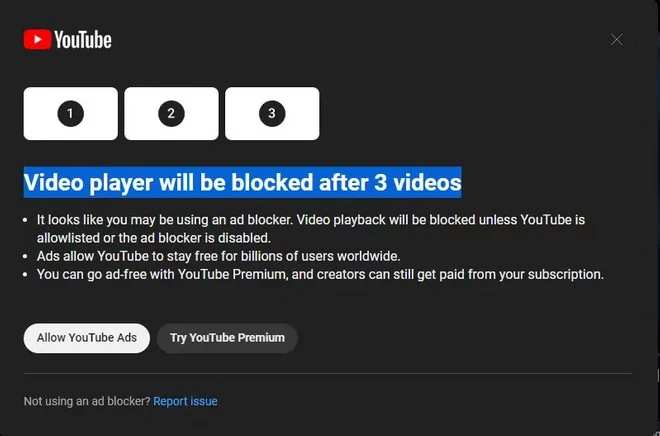YouTube vieta l'accesso agli utenti con ad blocker nei nuovi test in corso negli USA 2 1104930 1