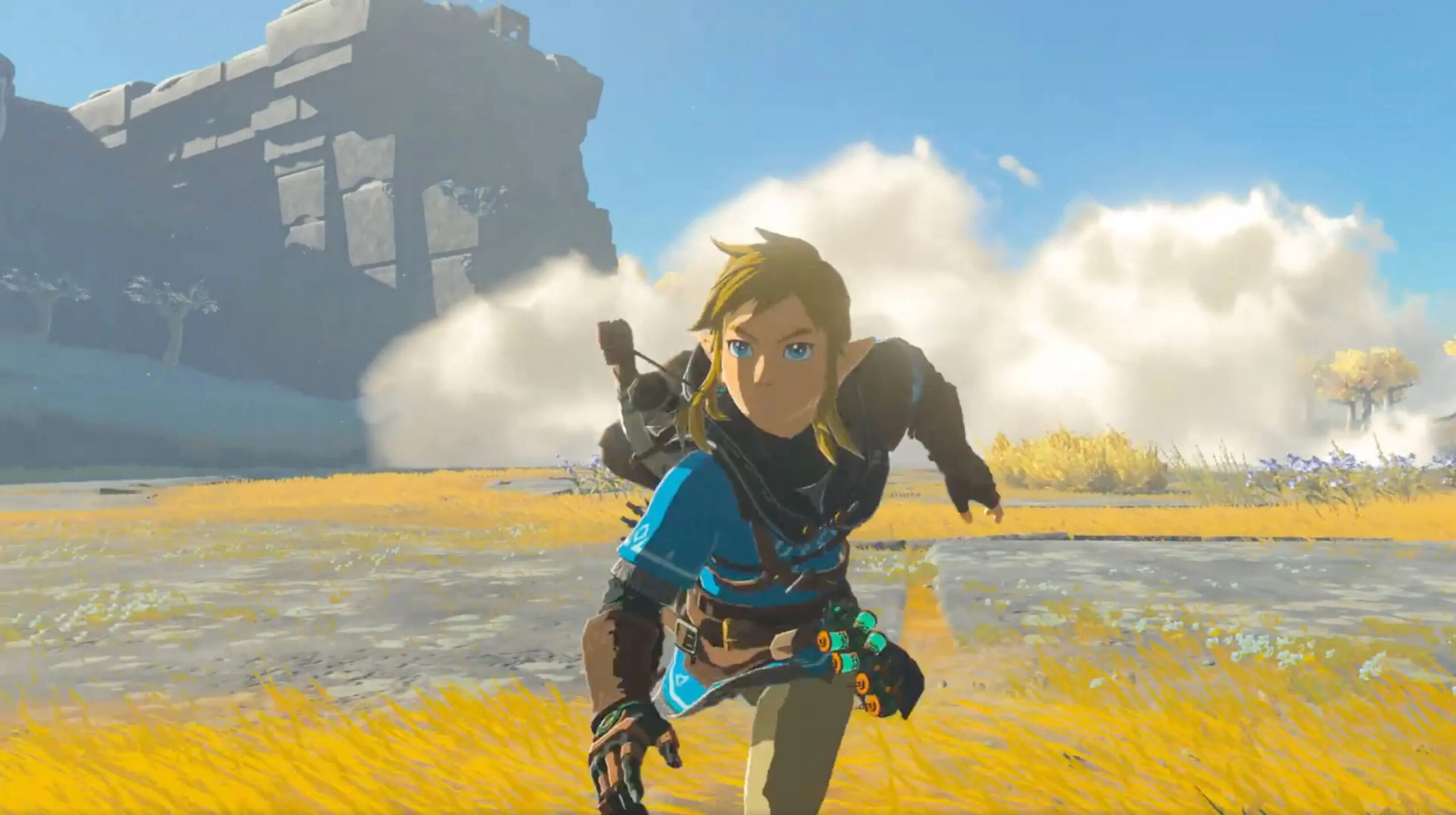 link che corre in zelda tears of the kingdom