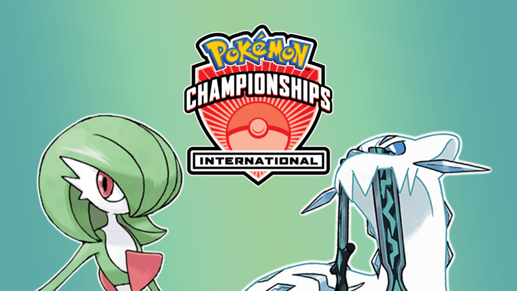 Carte Pokemon North America International Championship logo con Gardevoir e Chien Pao sfondo verde