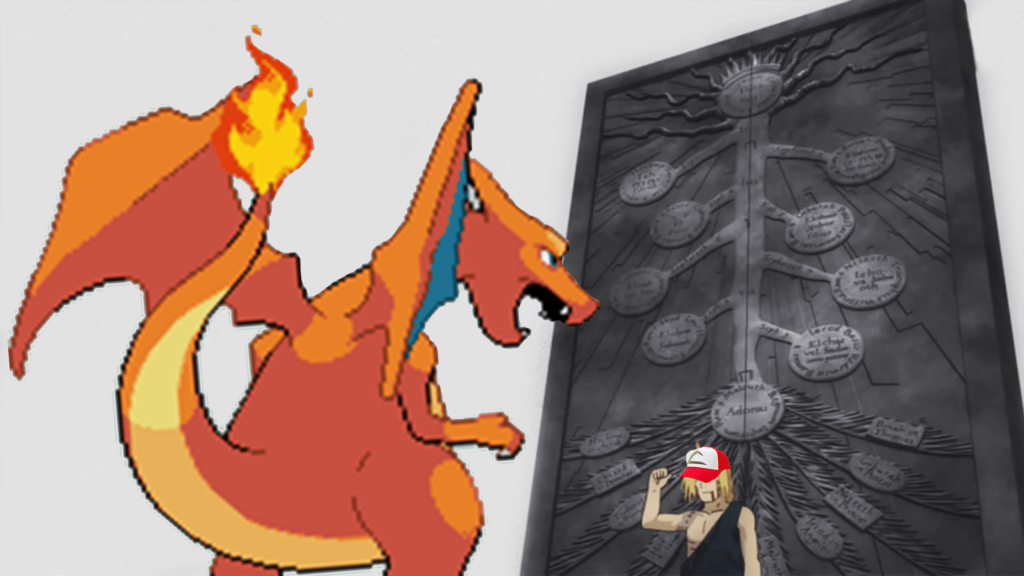 Charizard salvato dal GameCube e portato su Switch Scarlatto e Violetto, copertina meme con porta di Fullmetal Alchemist