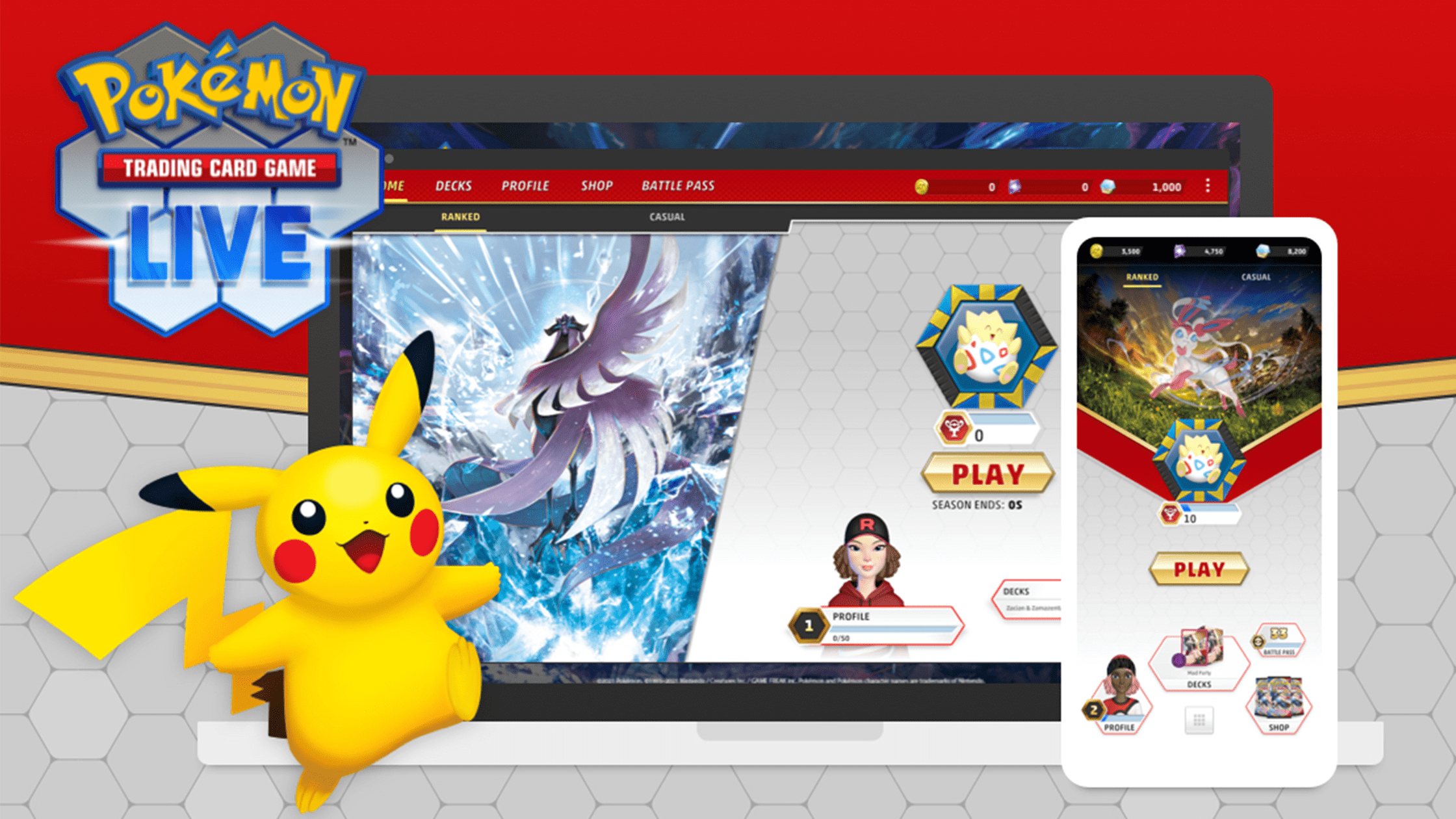 Pokemon GCC Live! banner del sito ufficiale per scaricare il gioco di carte digitale gratis