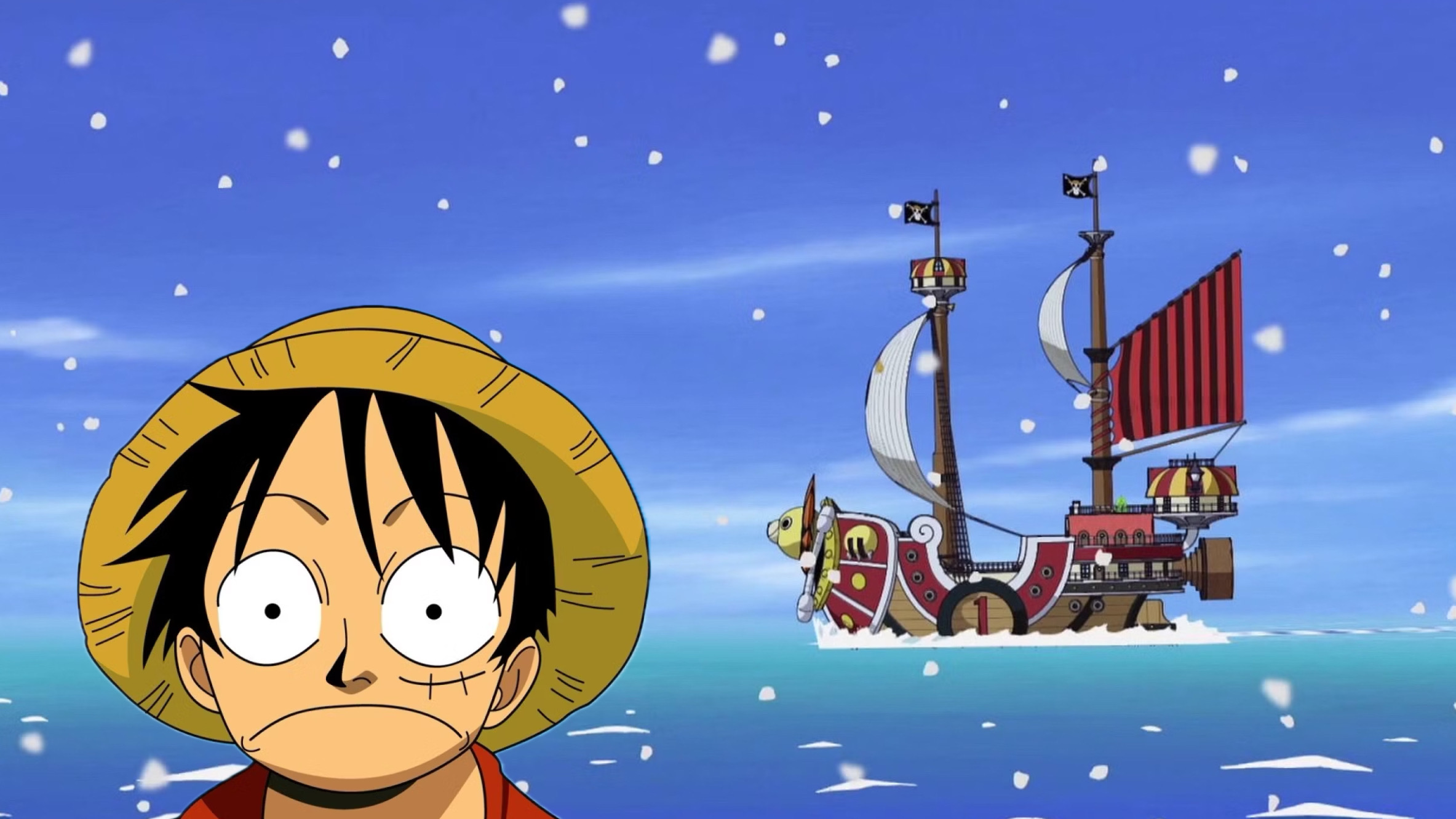 Luffy e Thousand Sunny di One Piece