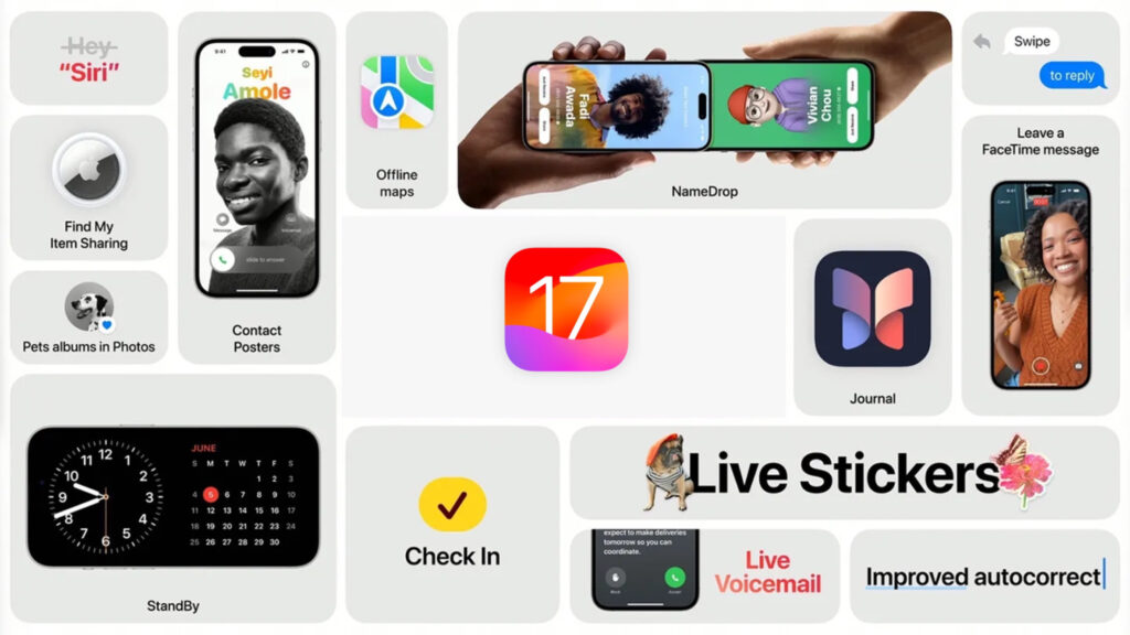 Immagini con le funzioni di iOS 17, nuovo aggiornamento degli smartphone Apple