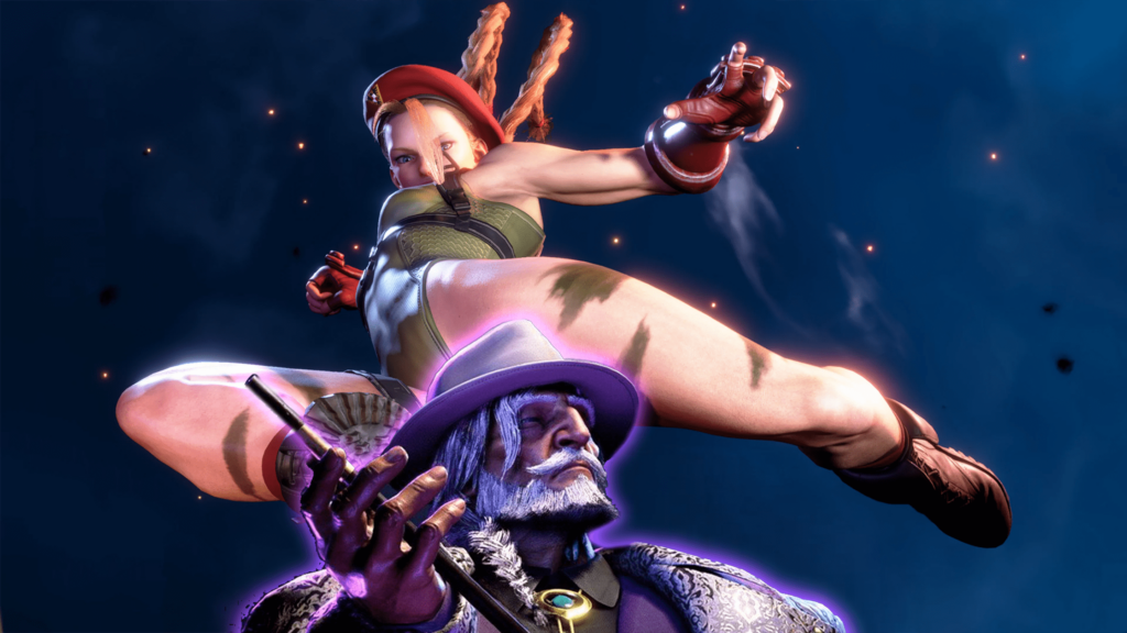 Street Fighter 6 Cammy costumi alternativo outfit classico nostalgia usa super livello 3 con JP in primo piano 