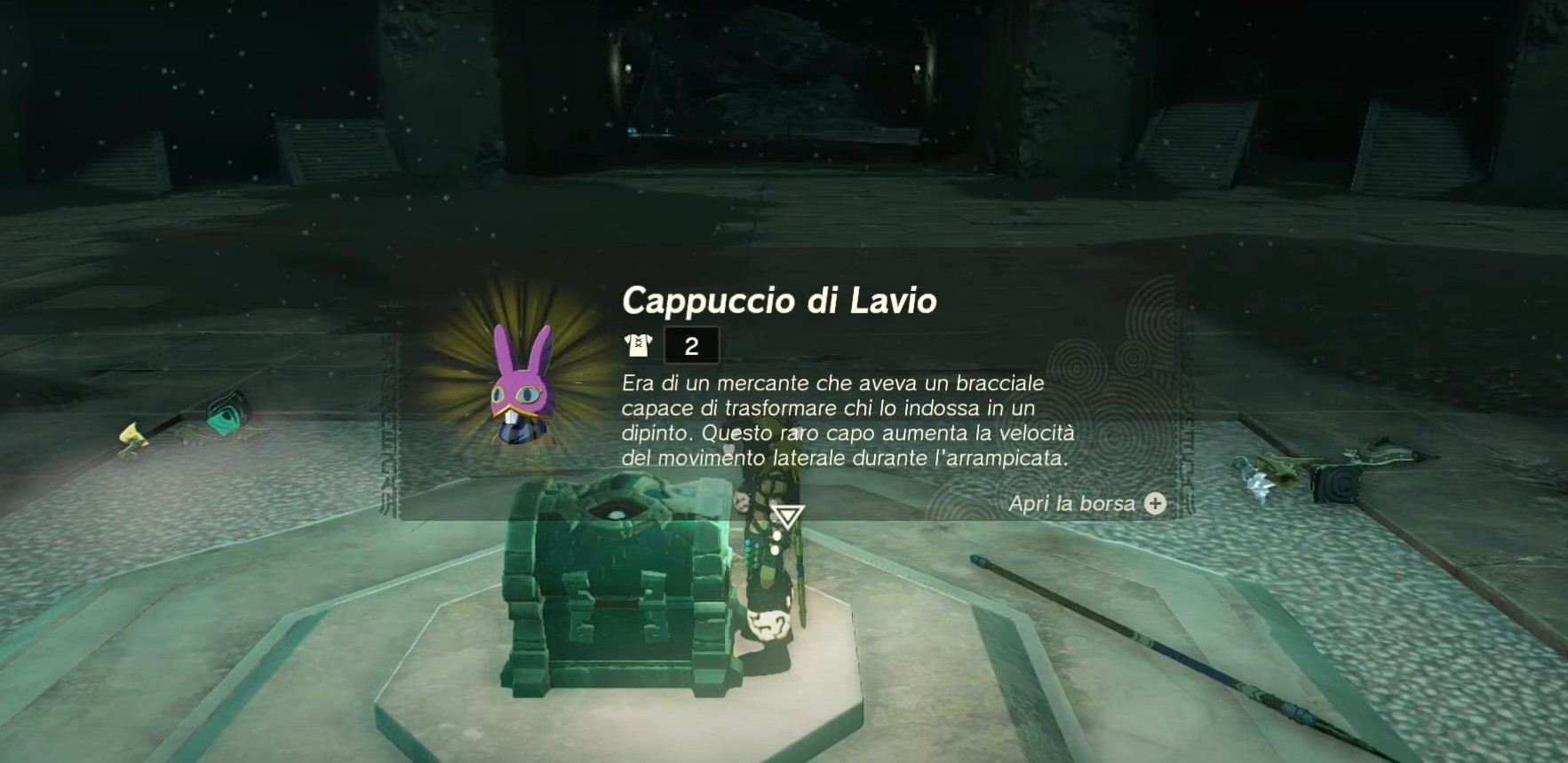 Descrizione Cappuccio di Lavio in Zelda Tears of the kingdom